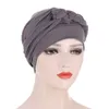 여자를위한 터번 모자 이슬람교 묶음 머리 터번 랩 커버 암 화학 이슬람 아랍 모자 탈모 Bonnet Beanie Chapeau Femme