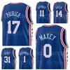 スクリーンプリントバスケットボールTobias Harris Jersey 12 Joel Embiid 21ベンシモンズ25 Seth Curry 31 Shake Milton 18 Furkan Korkmaz 30ブルーホワイトブラックベージュメンズ子供女性