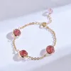 Bracelets de haute qualité 8mm naturel fraise cristal pierre perles rondes bijoux 1 pièces 18cm Wk318 chaîne à maillons