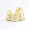 Christmas Decorations Gift Bag Cotton Linen Canvas Drawstring Sack Bags With Xmas Banana Coconut Watermelon Pineapple Fruit For Gifts RH1902