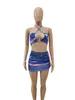 Tenues d'anniversaire de vacances pour femmes ensembles de deux pièces bandage bandage tops et gaine mini jupes en robe crayon fête club de nuit porte 210525