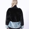 Högkvalitativ vinterfaux kaninpäls Kvinnor Mode Patchwork Faux Fur Overcoat Kvinna Kort Jacka Outwear 211213