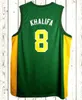 Nikivip Großhandel Wiz Khalifa #8 N. Hale High School Herren-Basketballtrikot, genäht, Grün, Größe S-3XL, Top-Qualität