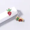 Fêmea Cristal Fruta Morango Brinco Adorável Menina Simulação Vermelho Strawberry Stud Brinco para Mulheres Cute Jewelry Acessórios