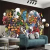 3d wallCovering Tapeta Retro Cegła Ściana Cartoon Alfabet Mural Home Decor Salon Sypialnia Malarstwo Klasyczne Tapety