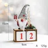 Christmas Desktop Ornament Santa Claus Gnome Wooden Calendar Advent Countdown Decoration Home Tabletop Decor DH5766