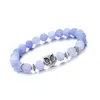 Inner Peace Heart Healing Amethyst Stone Owl beaded strands Hand Bracelet 8MM Energy Beads Purple Gemstone Silver For Women and men