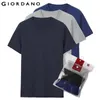 Giordano T-shirt da uomo in cotone a maniche corte T-shirt da 3 pezzi T-shirt solida Summer Beathable Top da uomo Abbigliamento Camiseta Masculina 01245504 210409