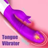 Poderoso dildo vibrador varinha mágica para as mulheres aquecimento chupando g mancha língua massageador clitóris estimulador sexo anal brinquedos vibradores