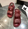 designer summer women's luxury Sandals Fashion good quality 11 colors Leather Hook & Loop Flat heeel 35 to 41