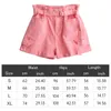 Frauen Denim Shorts Klassische Vintage Hohe Taille Rosa Weiß Breites Bein Weibliche Caual Süße Sommer Damen Jeans Für 210809