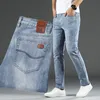 Heren jeans slanke pour homme mannen effen grijze rechte zakelijke stretch broek casual denim broek trend kleding maat 28-40