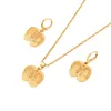 Sweethearts Jewelry Set Necklace Piecemeal pendant Earring Slippers Habesha 18k Solid Fine Gold G Shoes Sets women