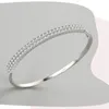 Kvinnors 925 Sterling Silver Bangle Babys andetag 2 Rader Glänsande CZ Cubic Zircon Tennis Armband för gåva