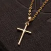 Fashion Sweater Cross Necklace For Women Men Ladies Gold Silver Color Chain Pendant Christian Jewelry Gifts