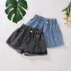 Kids Shorts for Girls White Children Denim Pants Fashion Jeans Summer Casual Teenage 10 12 14 Year 210723