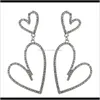 Charm smycken droppleverans 2021 stil flerskiktsstorlek ihålig kärleksformad strass diamant kvinnliga flickor söta och vackra örhängen