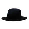 خريف الشتاء شمس قبعة النساء رجال فيدورا الكلاسيكية واسعة الحافة شعرت قبعة الصوف L XL القبعات