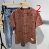 Verão dos homens em torno do pescoço de algodão de manga curta t-shirt t-shirt maré made manga superior 210420