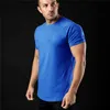 プレーンTシャツ男性ファッションEEシャツ夏の綿の半袖シャツフィットネスメンズジム服カジュアルスポーツ210716
