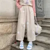Japonais Kawaii doux fille mignon ours impression femmes pantalons base sauvage taille haute pantalon ample élastique décontracté étudiant pantalon 210925
