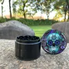 Ny sockerskalle-serie metall Aluminium Rökning Herb Grinder 50mm 4 Piece CNC Diamant Tänder Tobak Herbal Grinders Spice Crusher Hand Muller