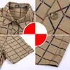Chemise à carreaux de mode Mode Homme à manches courtes Militaire S 100% Pure Coton Haute Qualité Entreprise Casual Hommes 210721
