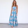 Boho Long Spaghetti Strap Dress Summer Women Off Shoulder Floor Length Tunic Beach Maxi Sundress Female With Belt 210421