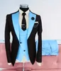 Najnowsze projekty spodni płaszczowej Czarna różowa kamizelka Męskie garnitury na ślub Tuxedo Slim Fit Therno Masculino Prom Party 3 sztuki x3443