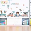 Мультфильм животных вождения наклейки стены для детской комнаты спальня гостиная фон стены украшения дома декор угловой наклейка 211224