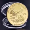 비 자기 돔 이글 배지 금도금 기념 동전 미국 동상 자유 수용 가능한 동전 작은 대형 크기 305N