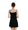 Mulheres Modal Slim Sleepwear Senhoras Nightgown Breast Pad Camisole Sling Homewear Elegante V Pescoço Nightdress 210924