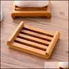 Aessories Kąpiel Home Gardennatural Bamboo Dishes Tray Holder Łazienka Soap Rack Box Container HWB7587 Drop Dostawa 2021 J8Kui