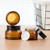 15g / 30g / 50g tomt bruna glasfyllningsbara flaskor Makeup Jar Pot Travel Face Cream Lotionflaskor Amber Cosmetic Containers