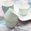 Inne świąteczne dostawy imprezowe 50 sztuk Mini Cake Cup Papier jednorazowy Muffin Cupcake Miseczki do pieczenia urodzin ślubnych (zielona baza i