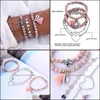 Braccialetti con ciondoli Gioielli Set di braccialetti con cuore di tartaruga bohemien retrò Trend Perline geometriche femminili Ciondolo a conchiglia Consegna a goccia 2021 Wubnm