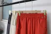 Pantalones de lino de algodón para mujer, pantalones holgados de pierna ancha naranja de cintura alta informales de talla grande, ropa de calle elegante gris para mujer 210514