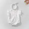 Summer Baby Clothes Rompers With Headband born Girls Bodysuits Infant Girl Clothing 210521