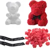 Моделирование в форме медведя, белый 3D мишка из пенополистирола, мини-пена из полиэтилена, цветок розы для поделок, подарков, вечеринок на День святого Валентина