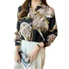 Blouses Shirts Dames Satijn Zijde Lange Mouw Stijl Los Casual Oversized Topmu3w.