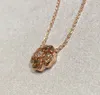 V gold material flower pendant necklace and drop earring With diamond for women engagement jewelry gift have box PS4718