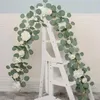 Couronnes de fleurs décoratives 1.85m fleur artificielle soie Rose feuille guirlande vigne lierre maison mariage jardin Deor