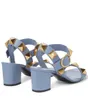 Sapatos femininos Designer de luxo Sandals Sandals Summer Sofisticados de moda abertos de couro salto romano Roman Stud 60mm com B7953044