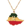 Hänghalsband arabiska Algeriet Afrika Etiopien Eritrea Map Necklace Oil Drop Women Jewelry252e