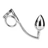 Sex Toys For Couples Stainless Steel Anal Hook With 3 Size Big Beads Cock Ring Metal BuPlug Prostate Massager Plug Men8290498