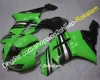 FAIRING KIT FIT FÖR KAWASAKI ZX6R 2007 2008 ZX-6R ZX 636 07 08 6R Grön sliver Svart Fairings (formsprutning)