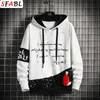 SFABL Harajuku Hoodie Sweatshirt Männer Hip Hop Streetwear Männliche Mode Patchwork Hoodies Pullover Bunte Mann 210813