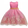 Girl dress applique lace princess puffy tail prom birthday party wedding children's clothing Q0716