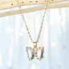 Mode Crystal Butterfly Hanger Ketting Voor Vrouwen Ketting Kettingen Kraag Sleutelbeen Glamour Vrouwelijke Sieraden