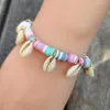 Bracelet en coquillage naturel de Style bohémien, en argile douce, breloque, bijoux simples pour dames, lien de fête à la plage, chaîne